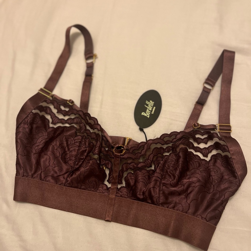 Bordelle Dala Soft Cup Bra in Plum Size Large (34D/36C)